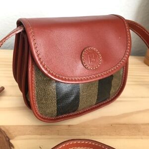 VNTG FENDY Bright Brown/Pequin stripe Crossbody Bag